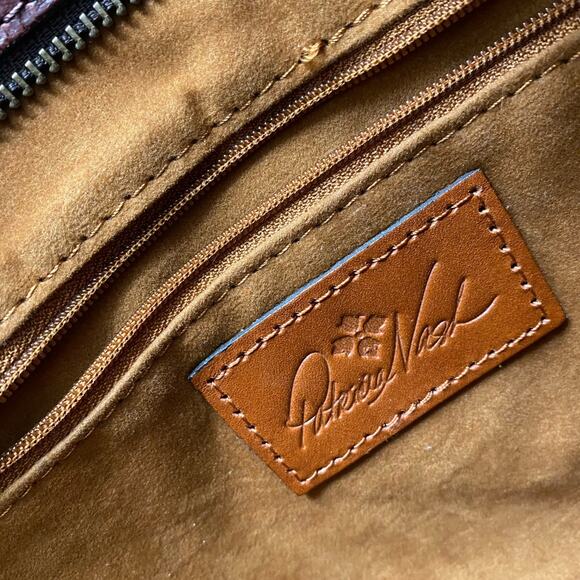 Patricia Nash Bolsena Floral Leather Tote Shoulder Bag Brown Artsy‎ Winter Bloom - Picture 8 of 12